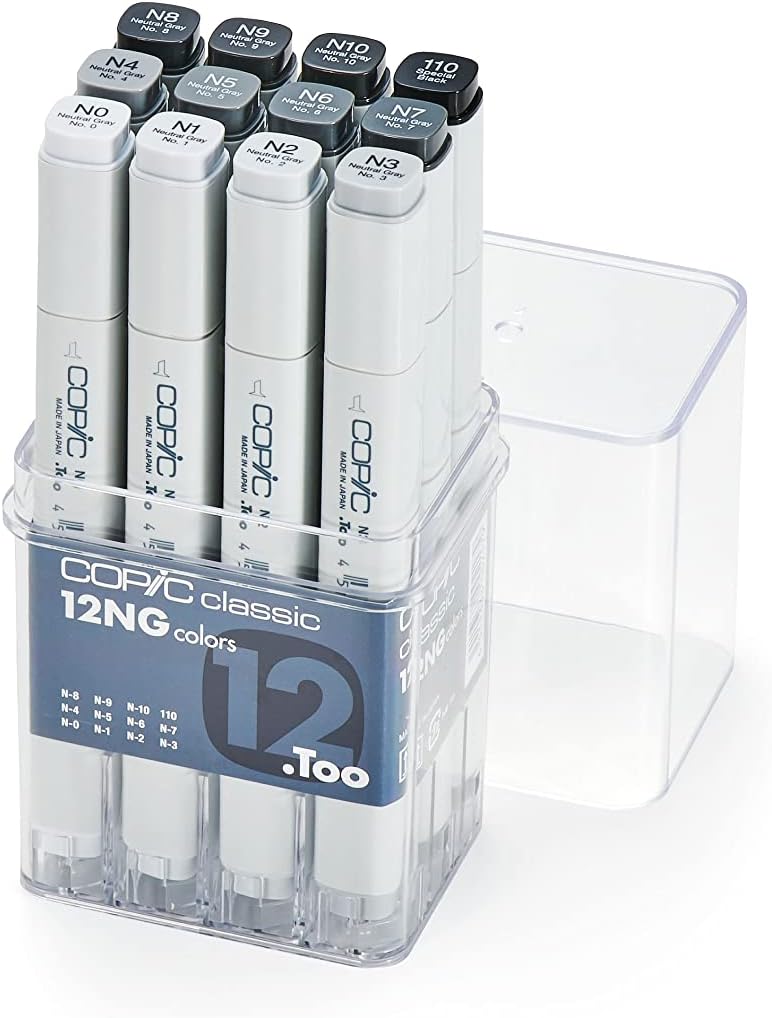 Copic Classic Alcohol-based Markers 12pc Set Neutral Gray Review