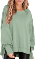 Womens Oversized Sweatshirt Crewneck Long Sleeve Pullover - Relaxed
