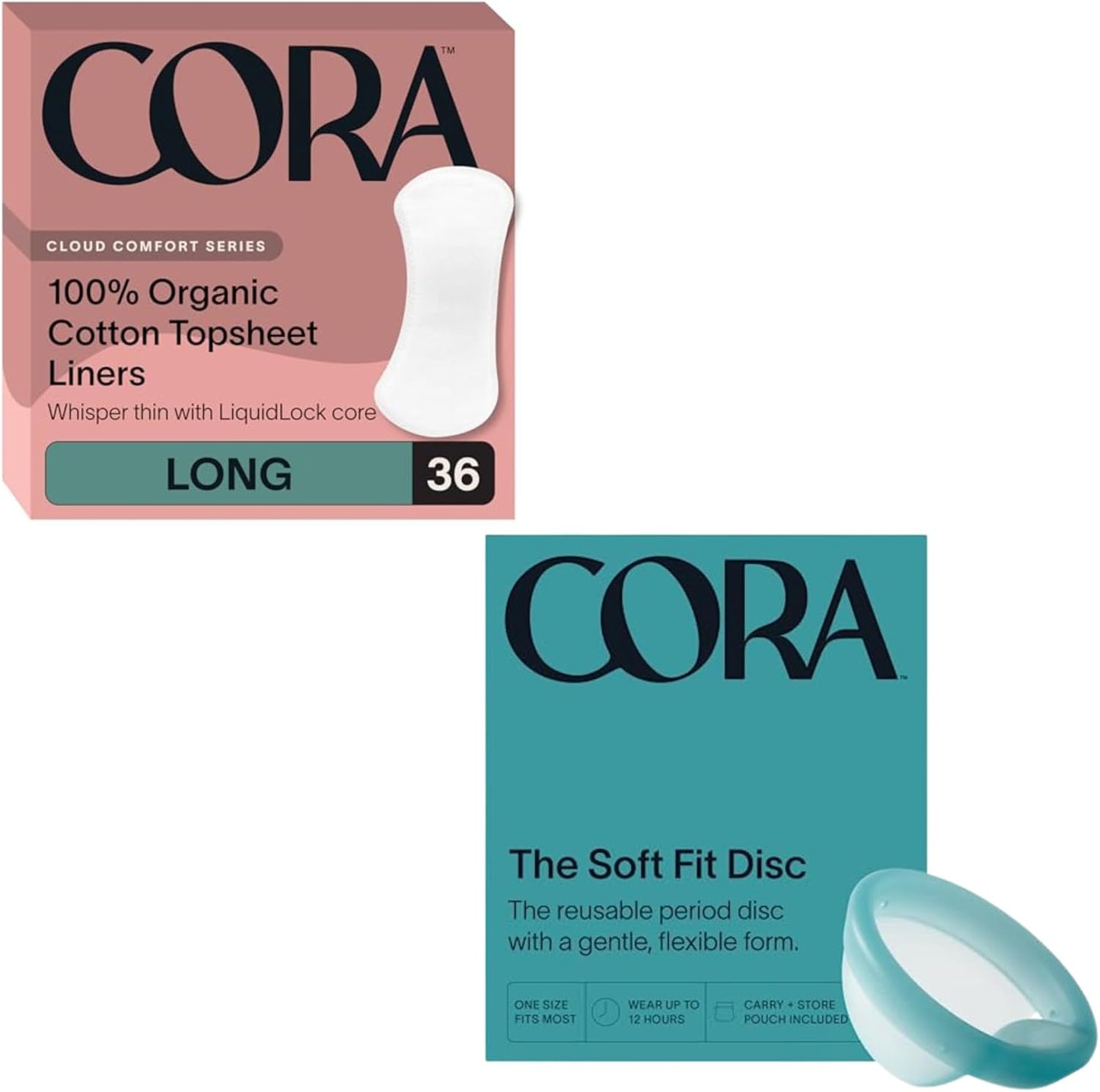 36 Long Organic Liners + Reusable Menstrual Disc
