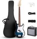 Full Size 4-String Electric Bass Guitar Kit - Solid Wood Tone
