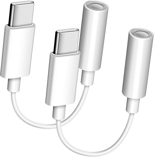 High Fidelity Sound: USB C to 3.5mm Adapter - 2 Pack