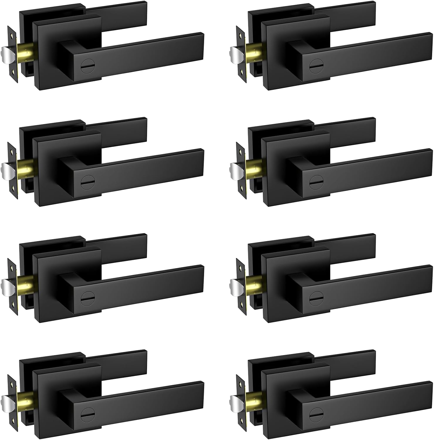 Matte Black Door Handle 8 Pack for Stylish Home Decor Upgrade