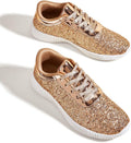 BELOS Women's Glitter Tennis Shoes - Lightweight Sparkly