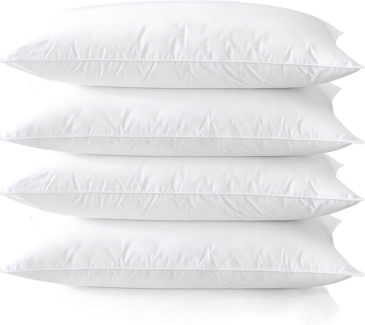 Medium Support Bed Pillows Queen Size Set of 4 for Sleeping
