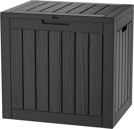 30GAL Black Outdoor Deck Box with Lock Hole for Storage Needs