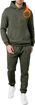 JMIERR Men's 2 Piece Tracksuit Set - Warm Cotton Fleece Hoodie
