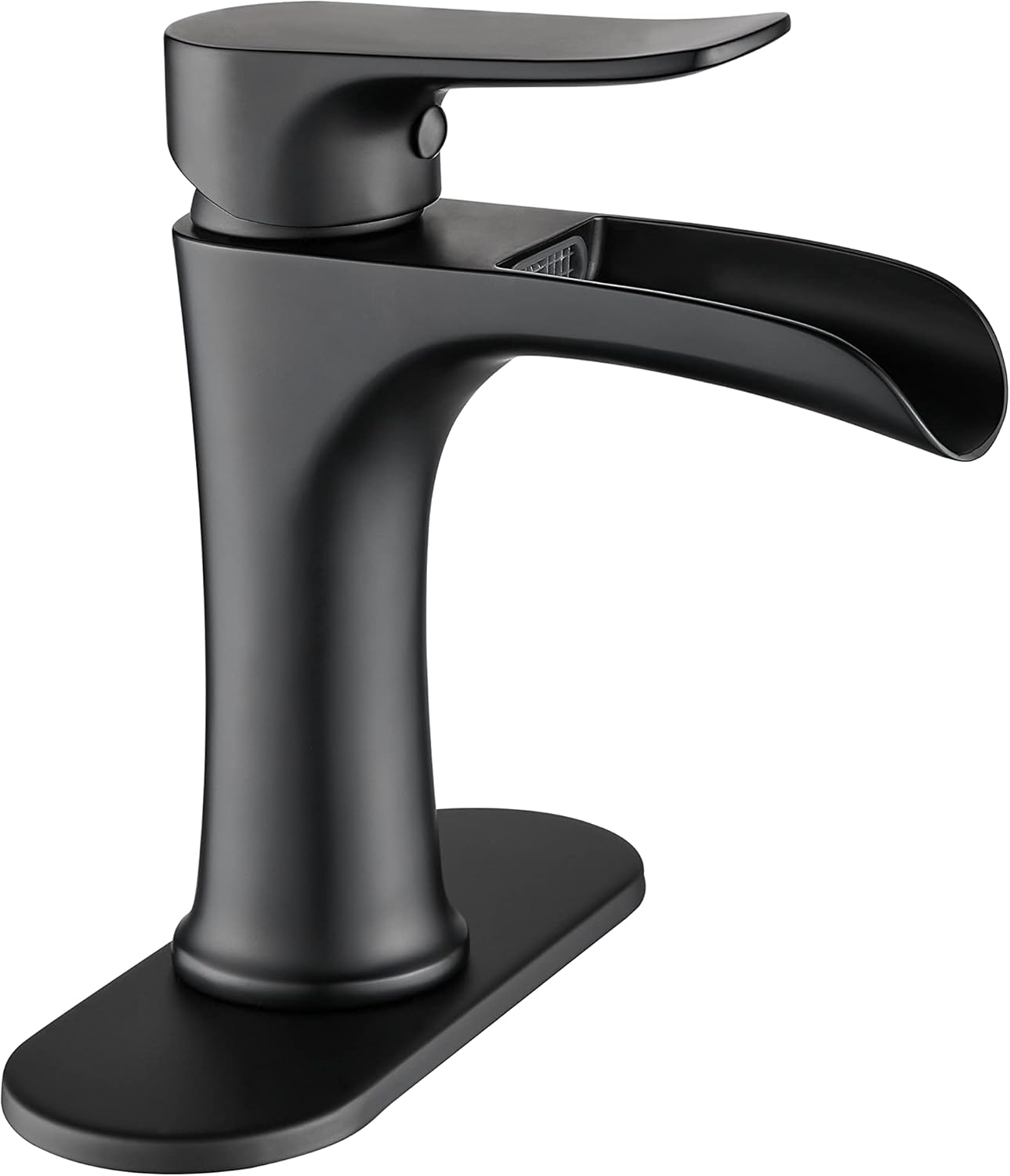 Yundoom Matte Black Bathroom Faucet for Elegant Waterfall Flow