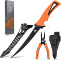KastKing 6-inch Fishing Pliers and 7-inch Fillet Knife Combo - Durable