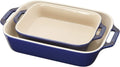 Staub Ceramic 2-pc Rectangular Baking Dish Set - Durable Dark Blue