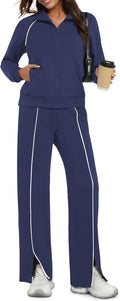 Womens 2 Piece Outfits 2025 Casual Zip Up Sweatsuits Lounge Set Lamiit