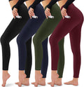 CAMPSNAIL 4 Pack Leggings for Women - High Waisted Tummy Control