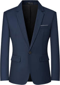 Mylldey Mens Slim Fit Blazer One Button Travel Suit Jacket - Versatile