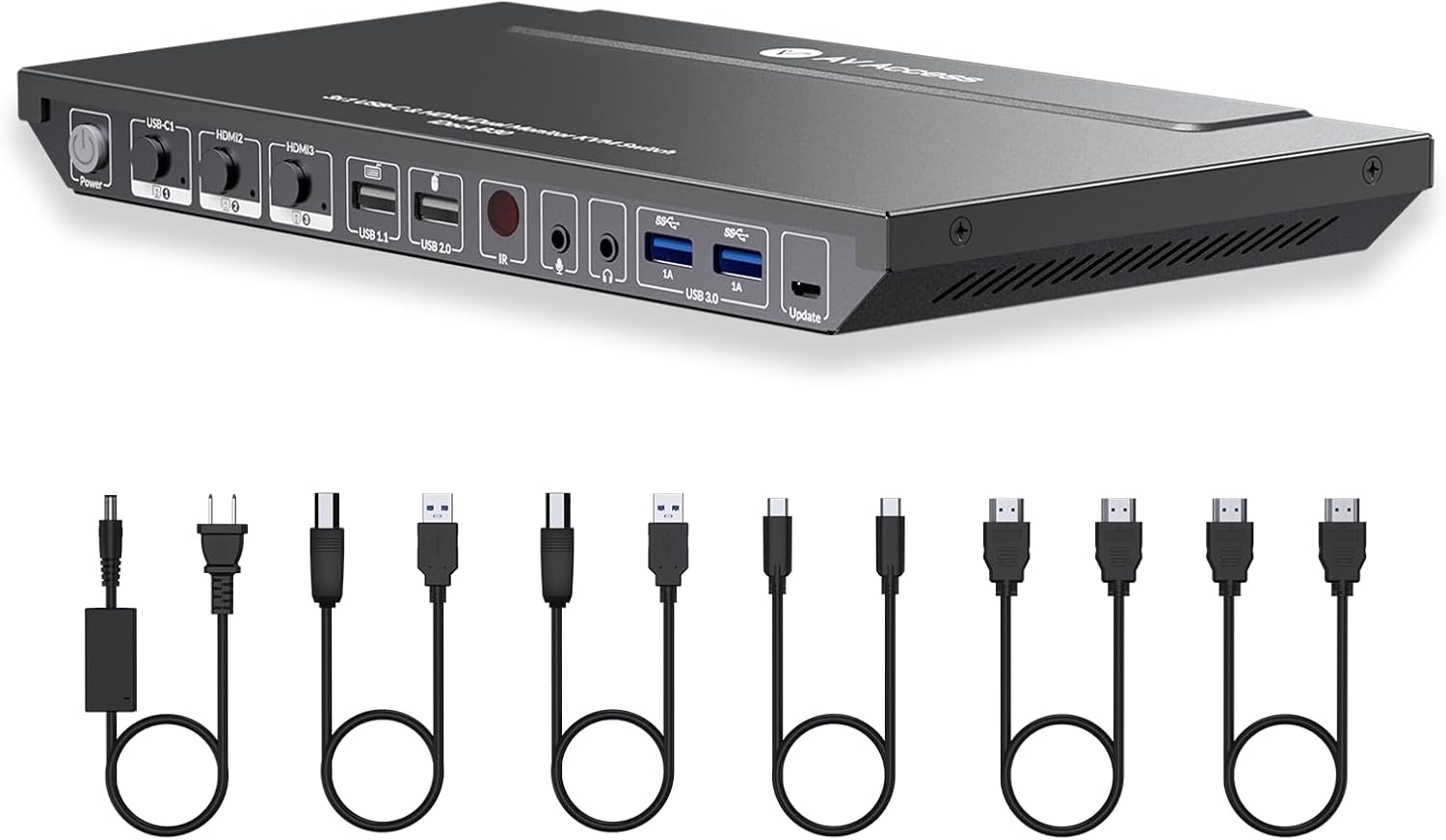 AV Access KVM Switch Dock for Dual 4K Monitors and PCs