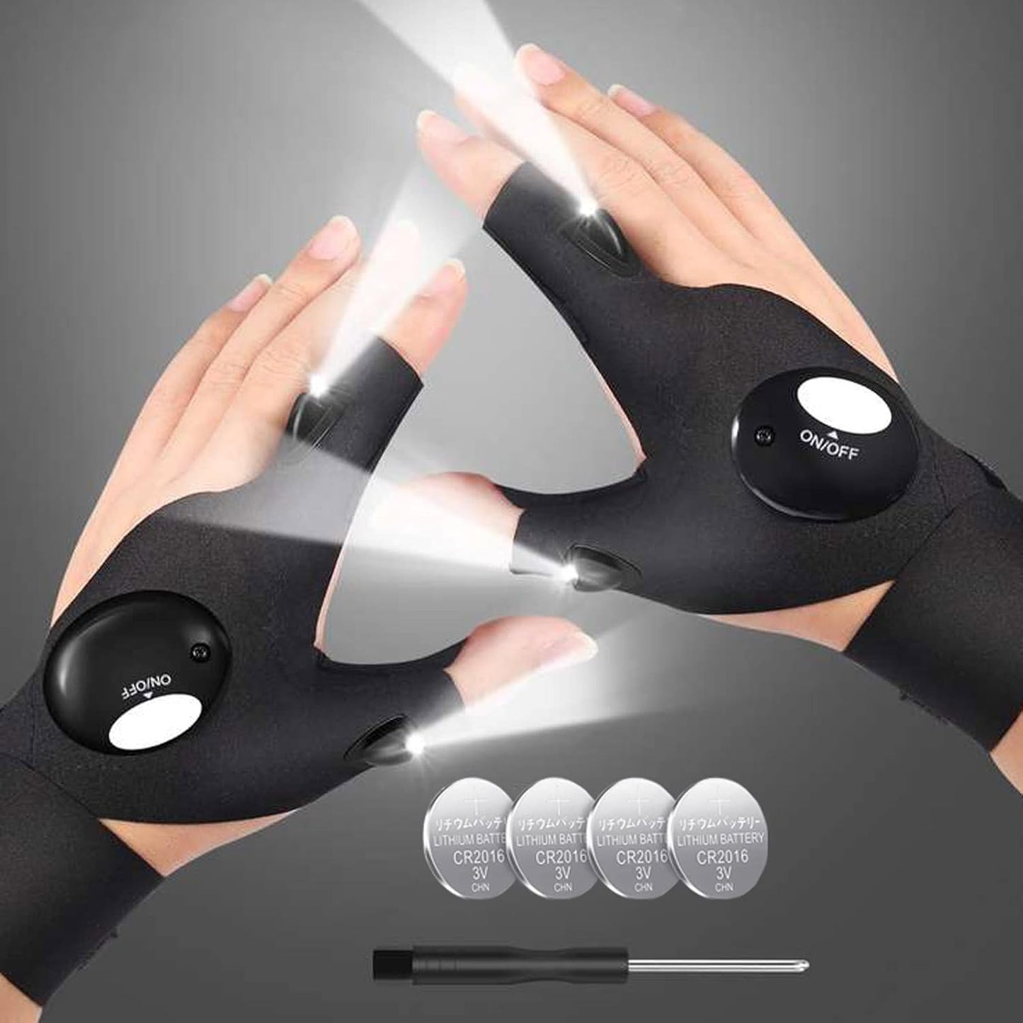 Hands-Free LED Flashlight Gloves - Illuminate Any Task!