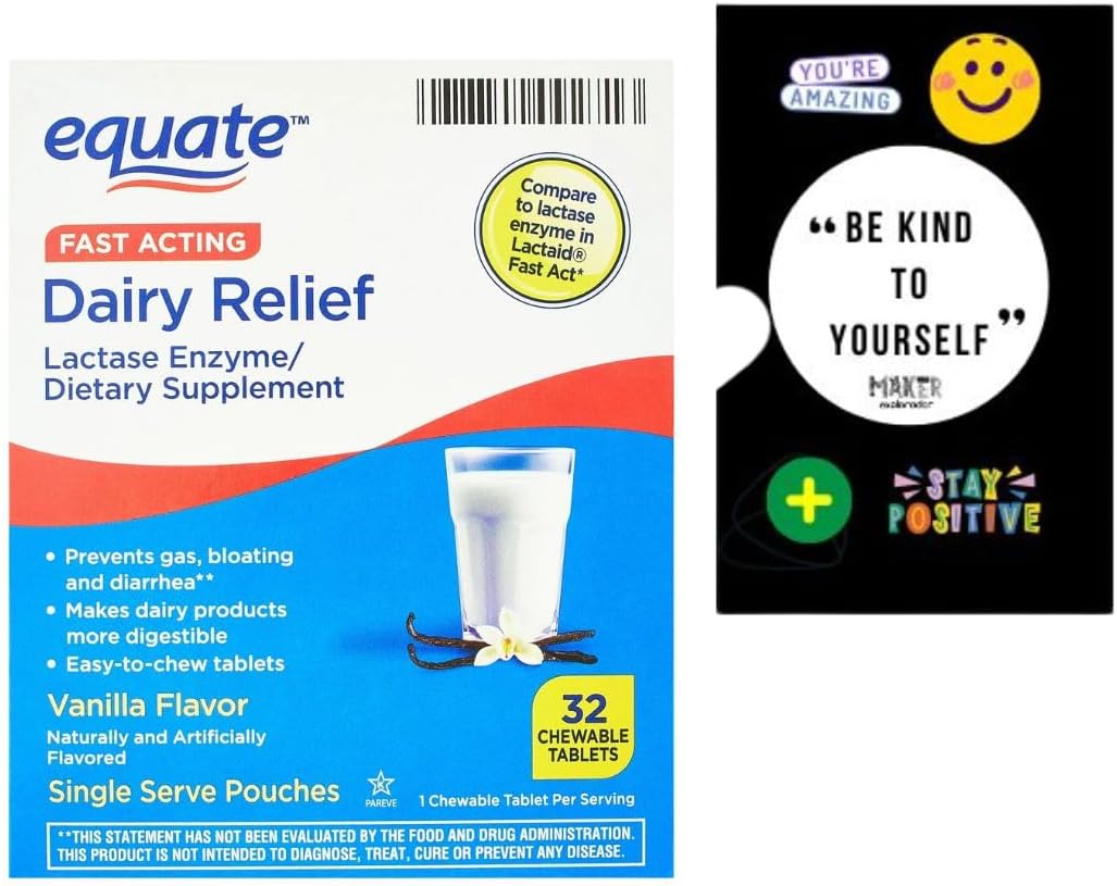 Equate Fast Acting Dairy Relief, 32 Count Vanilla Flavor