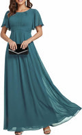 Ever-Pretty Women's Round Neck Chiffon Floor Length Bridesmaid Dress