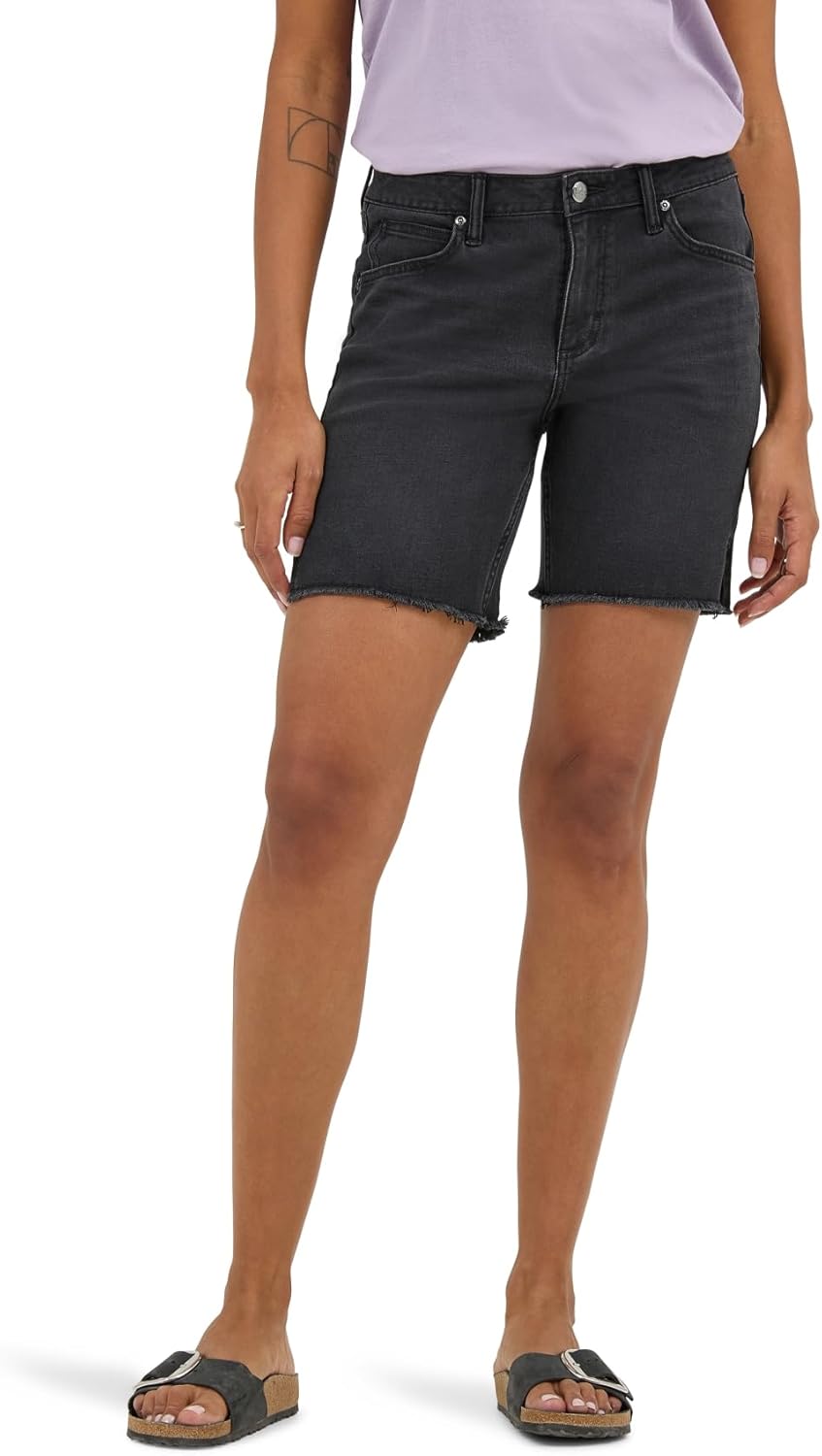 Lee Womens Legendary 7in Side Slit Denim Shorts for Comfort