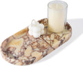 Natural Marble Tray for Decor - Elegant Oval Vanity Organizer