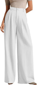 Wide Leg Dress-Pants for Women - High Elastic Waisted Palazzo