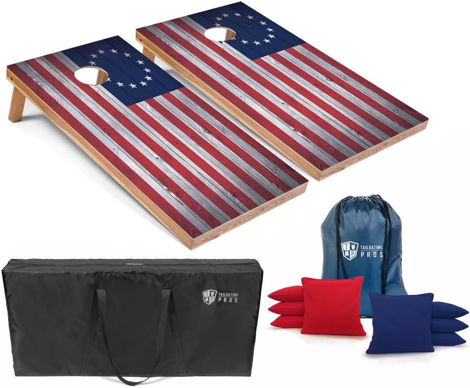 Regulation Cornhole Boards Set with Bean Bags for Tailgating Fun