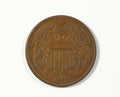 1865 No Mint Mark Circulated Two Cent Piece - Civil War Era Coin