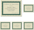 Metallic Green Border Certificate Paper, Letter 100 Count - Pack of 5