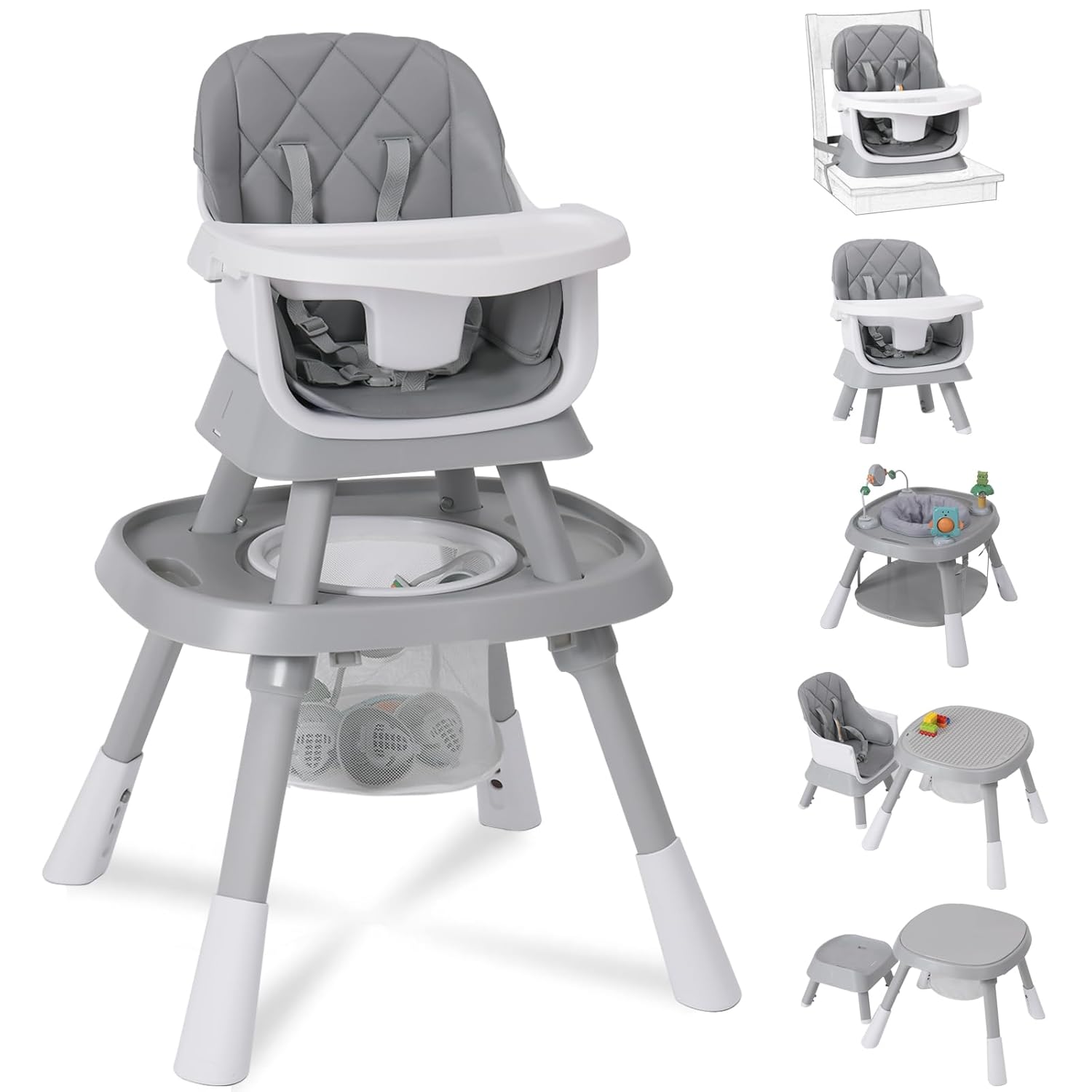 15-in-1 Convertible Baby High Chair with Activity Center