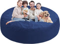 7FT Bean Bag Chair Blue - Large Memory Foam Round Sofa for Living Room
