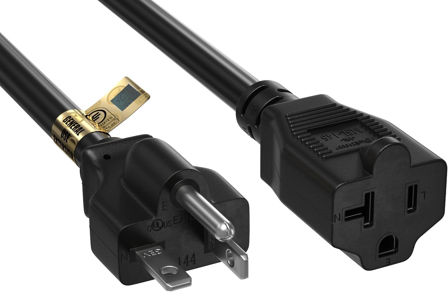 15ft Heavy-Duty NEMA 5-20P to NEMA 5-20R Extension Power Cord