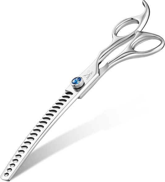 JASON 7in Curved Chunker Dog Scissors for Professional Grooming