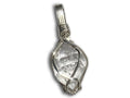 Herkimer Diamond Healing Crystal Necklace Pendant - Raw Sterling