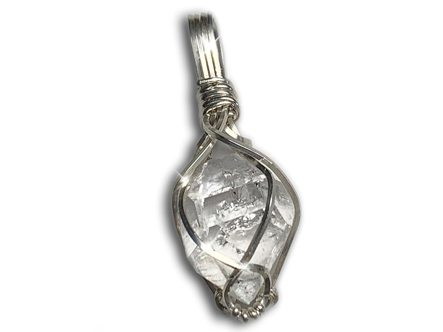 Herkimer Diamond Healing Crystal Necklace Pendant for Energy