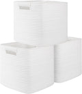 OIAHOMY Storage Cubes 11 in - 3 Pack Cotton Rope Baskets
