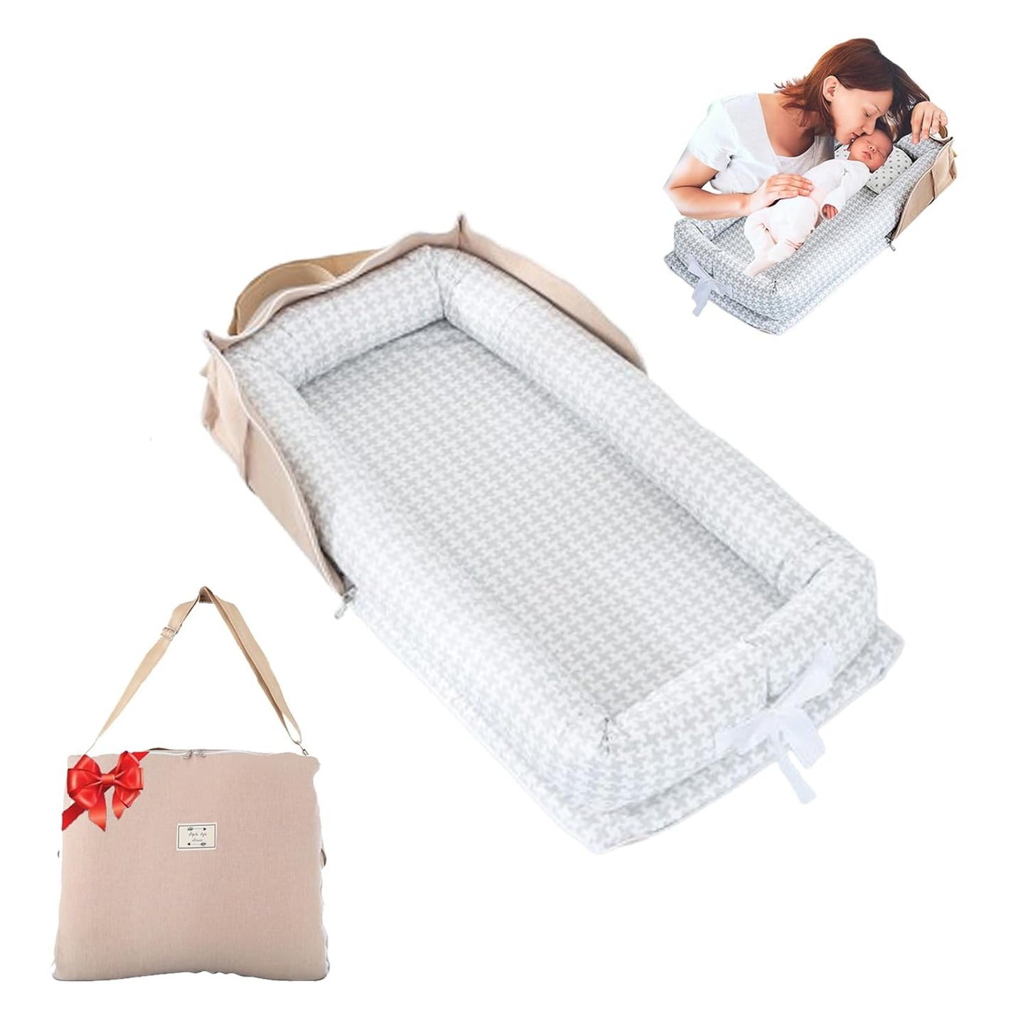 Baby Lounger for Newborn Portable Bag with Adjustable Size