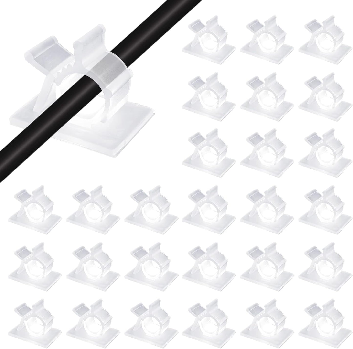 Viaky Cable Clips - 30pcs Translucent Holders
