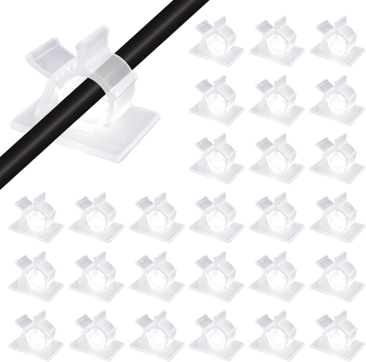 Viaky Cable Clips - 30pcs Translucent Holders