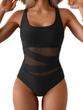 B2prity Women's Mesh One Piece Swimsuit - Tummy Control Slimming Shoes