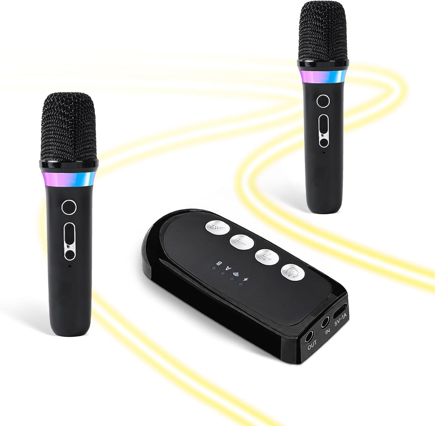 Car Karaoke Microphone with Dual Handheld Rechargeable Mics