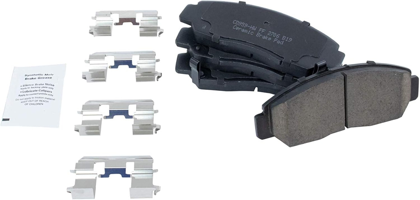 TRQ Front Brake Pads Ceramic for Honda Accord and Civic Models