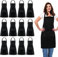 Jubatus 12 Pack 100% Cotton Aprons Bulk with 2 Pockets - Durable