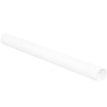 BOX USA BP2018W Mailing Tubes with Caps, 2 in x 18 in, White