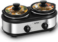 Sunvivi Dual Pot Slow Cooker - Double Ceramic Buffet Warmer