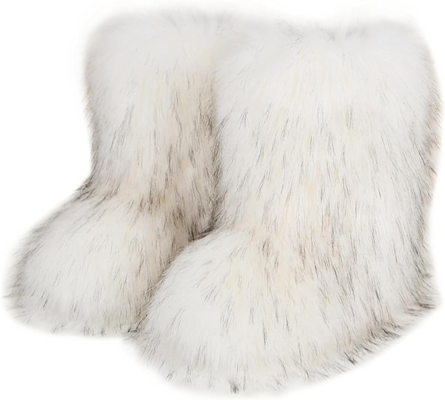 Furry Faux Fur Boots for Women - Stylish Mid Calf Snow Booties