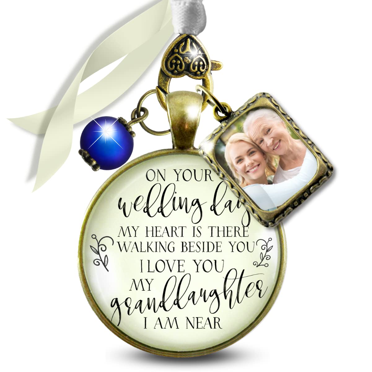 Memorial Wedding Bouquet Charm for Granddaughter's Special Day