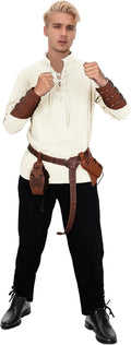 Men's 7-Piece Renaissance Pirate Costume Set - Vintage Cotton Linen
