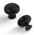 Set of 12 Elegant Matte Black Cabinet Knobs - Classic Round Hardware