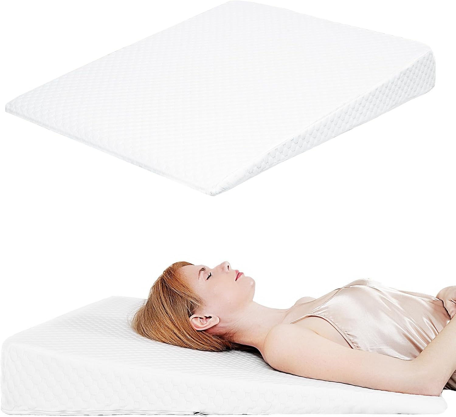 Wedge Pillow for Sleeping, Back Support, and Snoring Relief