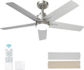 52 in Nickel Ceiling Fan with Light and Remote Control - Quiet