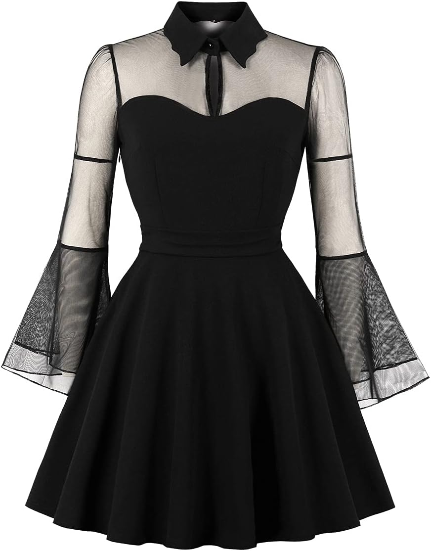 Women's Vintage Polka Dot 1950s Audrey Retro Rockabilly Dress