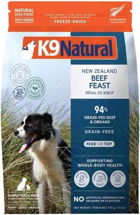 K9 Natural Freeze Dried Dog Food - Grain Free Beef 17.6 Oz
